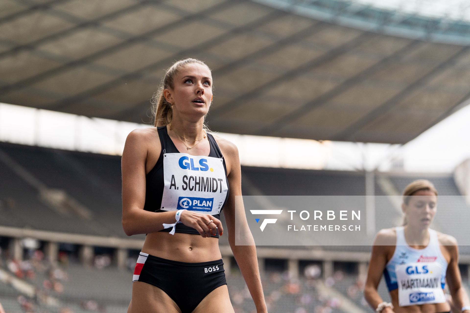 Alica Schmidt (SCC Berlin) waehrend der deutschen Leichtathletik-Meisterschaften im Olympiastadion am 25.06.2022 in Berlin